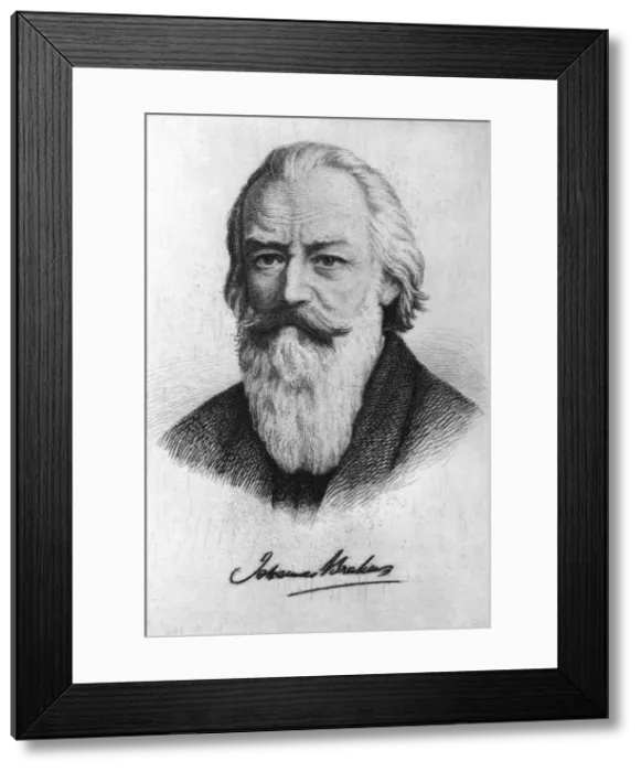 Framed Print : Johannes Brahms, German composer Framed Print : Johannes Brahms, German composer