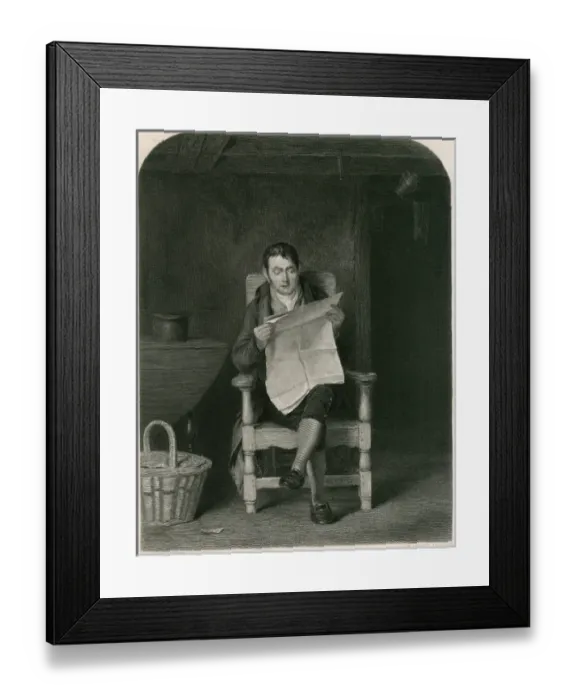Framed Print : Reading Newspaper Framed Print : Reading Newspaper