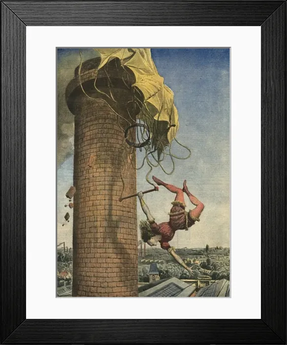 Framed Print : PARACHUTE. Viola Spencer, an intrepid parachutist Framed Print : PARACHUTE. Viola Spencer, an intrepid parachutist