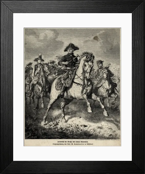 Framed Print : Friedrich II & Officers Framed Print : Friedrich II & Officers