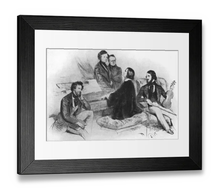 Framed Print : Liszt with Berlioz Etc Framed Print : Liszt with Berlioz Etc
