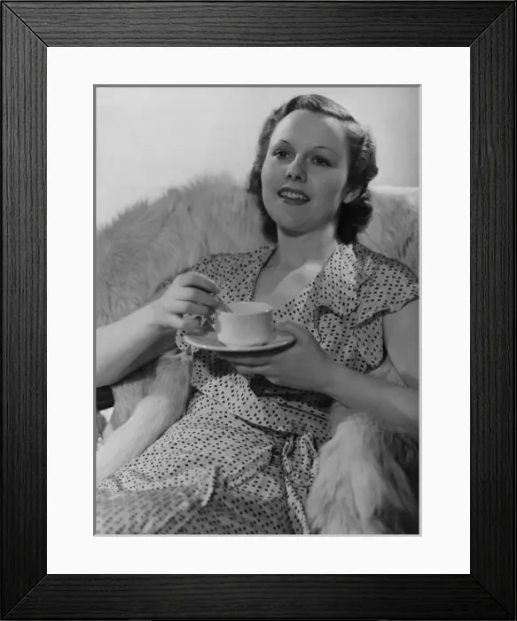 Framed Print : Dotty Frock & Tea Framed Print : Dotty Frock & Tea
