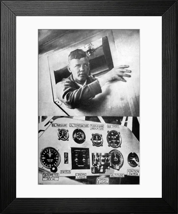 Framed Print : Lindbergh in Plane Framed Print : Lindbergh in Plane