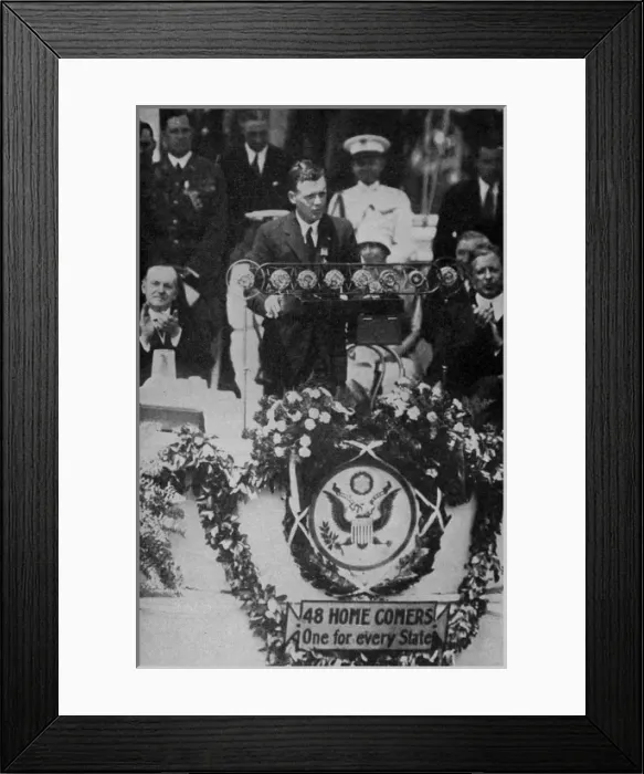 Framed Print : Lindbergh / Speaks to USA Framed Print : Lindbergh / Speaks to USA