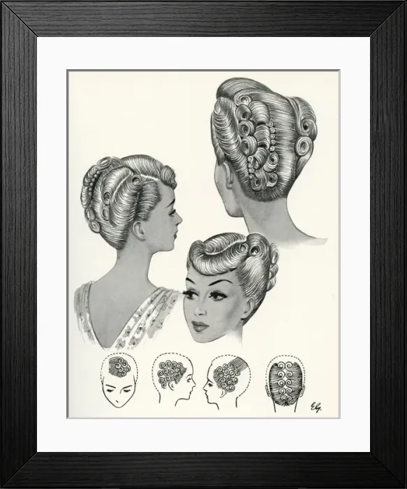 Framed Print : 1940s hairstyles Framed Print : 1940s hairstyles
