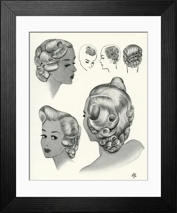 Framed Print : Trafalgar hairstyle 1940s Framed Print : Trafalgar hairstyle 1940s
