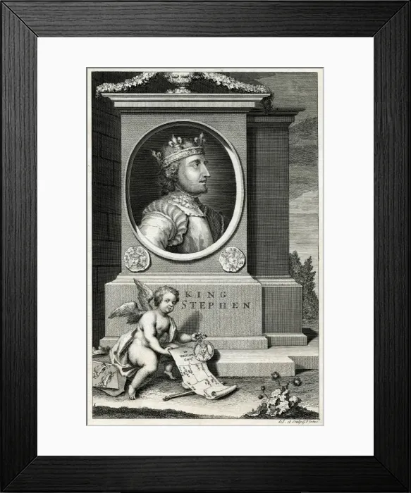 Framed Print : King Stephen / Vertue Framed Print : King Stephen / Vertue