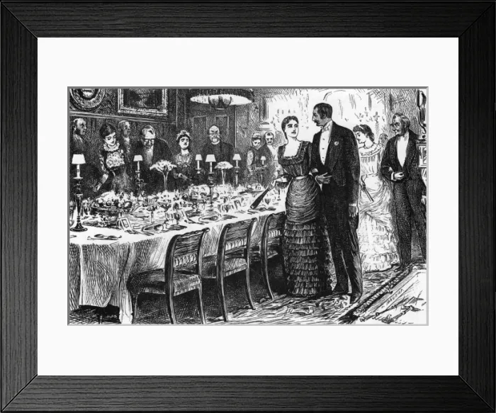 Framed Print : Dinner Party / Du Maurier Framed Print : Dinner Party / Du Maurier