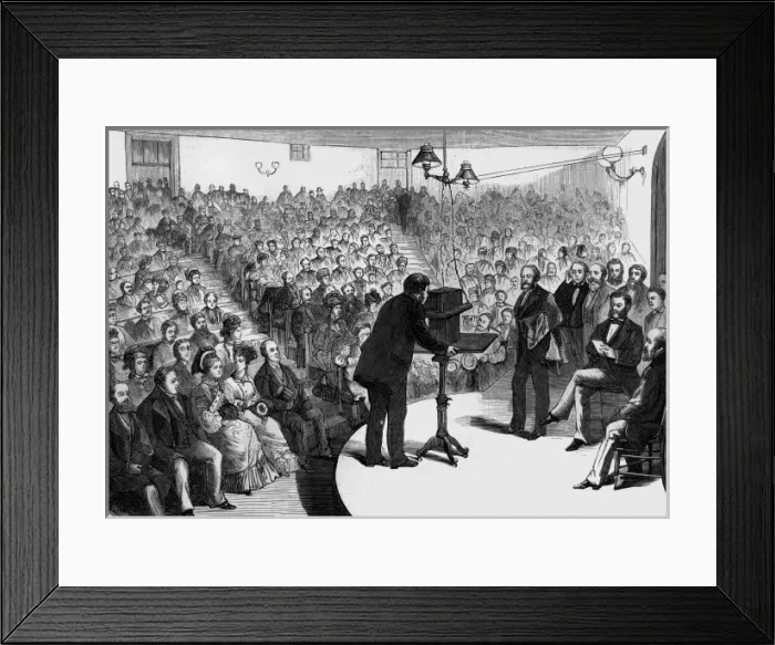 Framed Print : Bell Demonstrates Phone Framed Print : Bell Demonstrates Phone