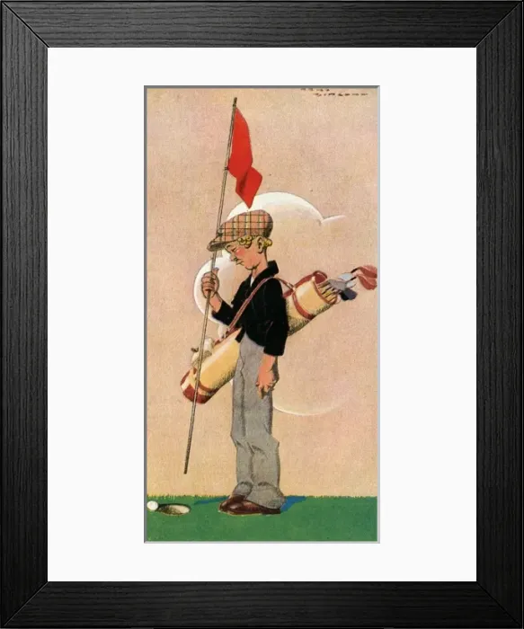 Framed Print : Golf / Disdainful Caddie Framed Print : Golf / Disdainful Caddie