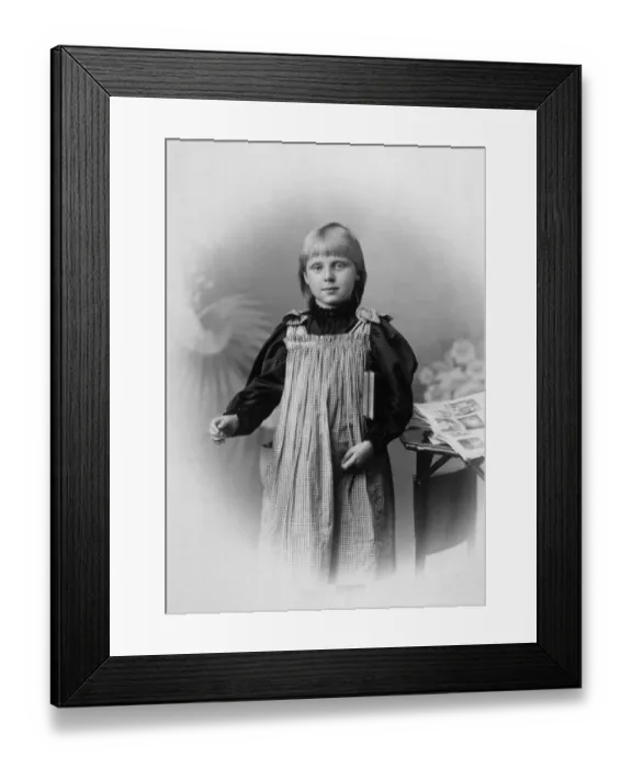 Framed Print : Girl in Pinafore Framed Print : Girl in Pinafore