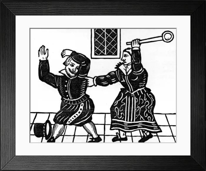 Framed Print : She Thumps Him Framed Print : She Thumps Him