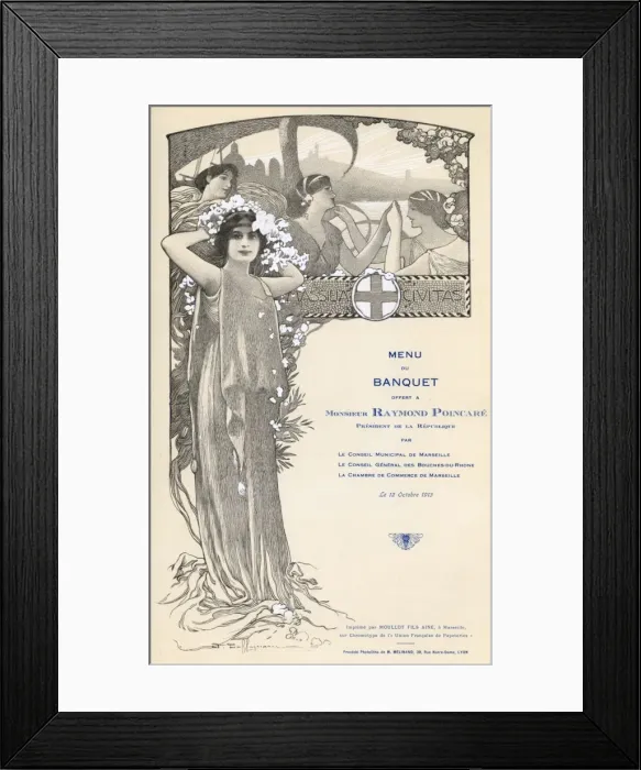 Framed Print : Menu / Poincare Banquet Framed Print : Menu / Poincare Banquet