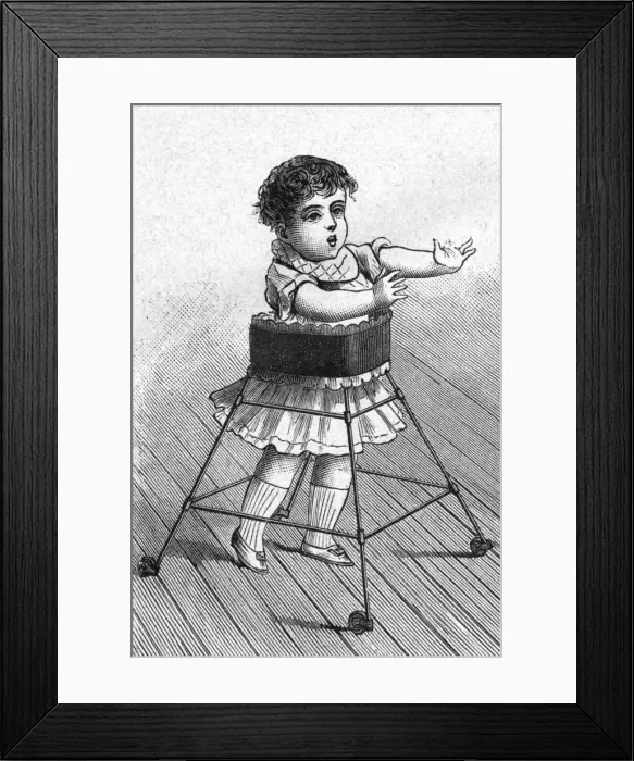 Framed Print : Child in Baby-Walker Framed Print : Child in Baby-Walker