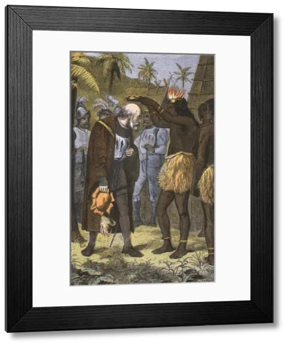 Framed Print : Columbus / Crowned / Cacique Framed Print : Columbus / Crowned / Cacique