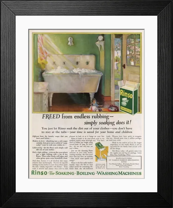 Framed Print : Clothes Soak in Rinso Framed Print : Clothes Soak in Rinso