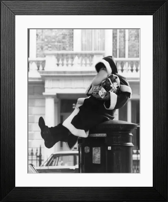 Framed Print : Father Christmas / Postbox Framed Print : Father Christmas / Postbox