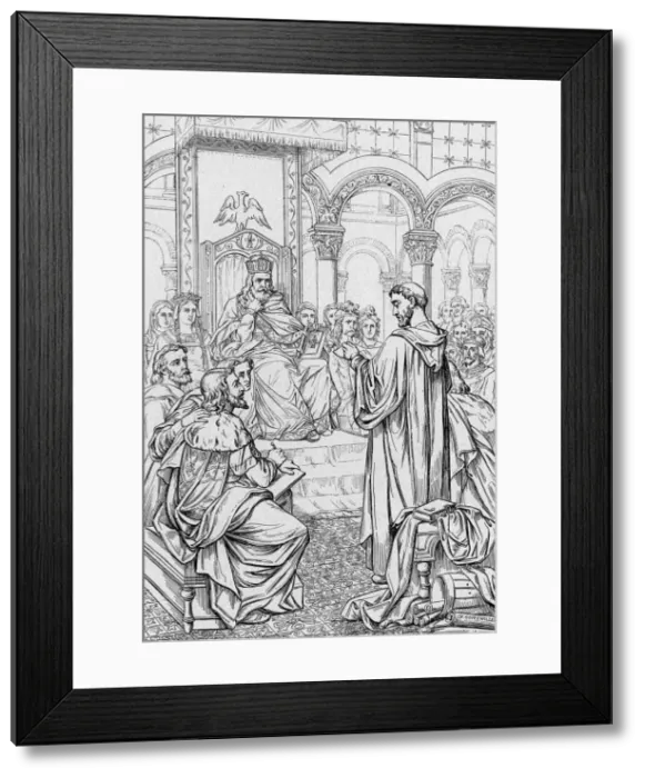 Framed Print : Alcuin & Charlemagne Framed Print : Alcuin & Charlemagne