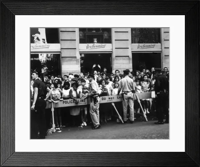 Framed Print : Fans Wait for Beatles Framed Print : Fans Wait for Beatles