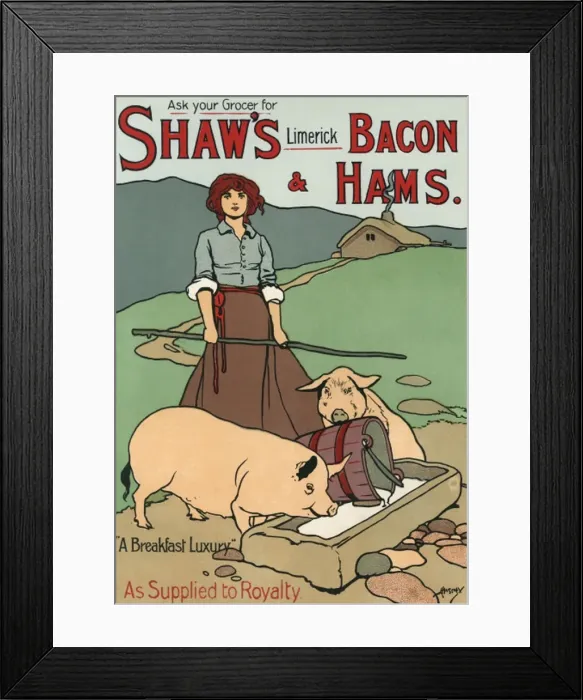 Framed Print : Bacon and Ham Advert Framed Print : Bacon and Ham Advert