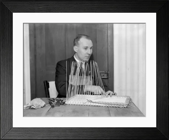 Framed Print : Blind Craftsman 1930S Framed Print : Blind Craftsman 1930S