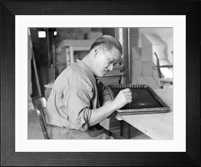 Framed Print : Blind Craftsman 1930S Framed Print : Blind Craftsman 1930S