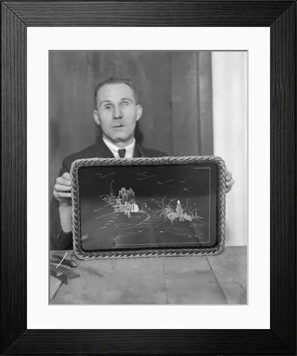 Framed Print : Blind Craftsman 1930S Framed Print : Blind Craftsman 1930S