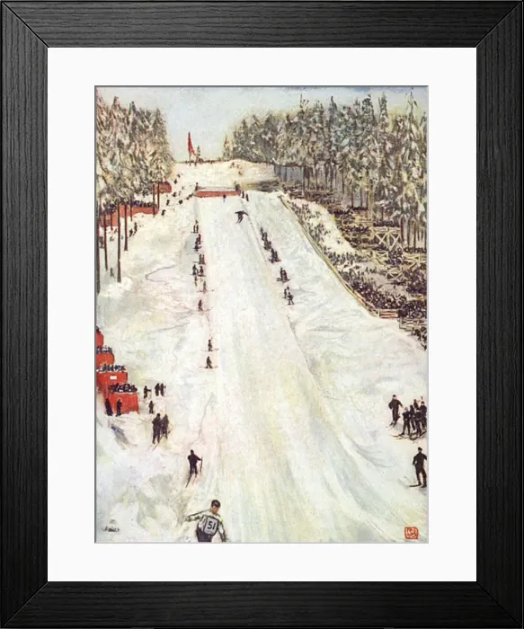 Framed Print : Ski Jumping in Oslo 1905 Framed Print : Ski Jumping in Oslo 1905