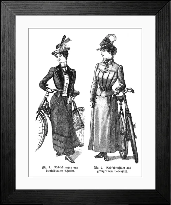 Framed Print : Women: Cycling Costume Framed Print : Women: Cycling Costume