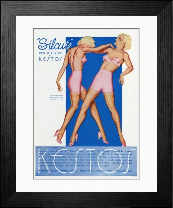 Framed Print : Advet for Kestos panty 1935 Framed Print : Advet for Kestos panty 1935