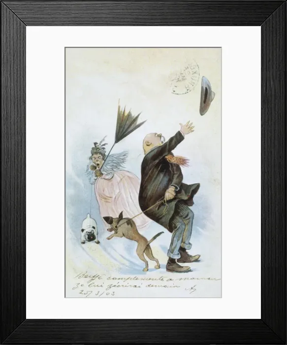 Framed Print : Wind, Dogs, Owners Framed Print : Wind, Dogs, Owners