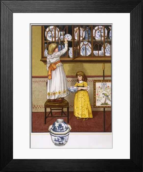 Framed Print : Girls with China 1894 Framed Print : Girls with China 1894