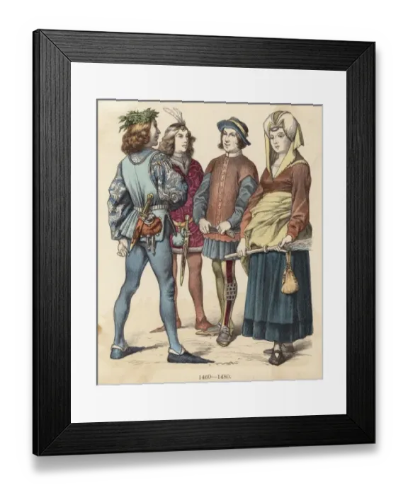 Framed Print : French Costumes 1460-80 Framed Print : French Costumes 1460-80