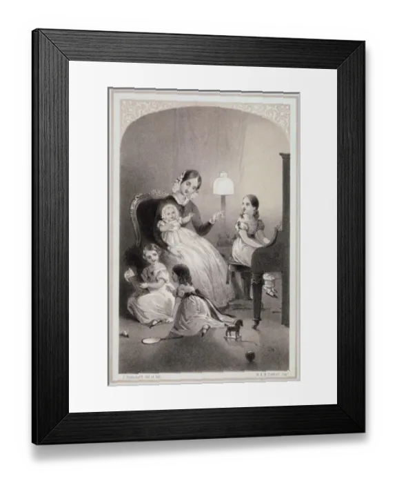 Framed Print : Mother & Children C1860 Framed Print : Mother & Children C1860