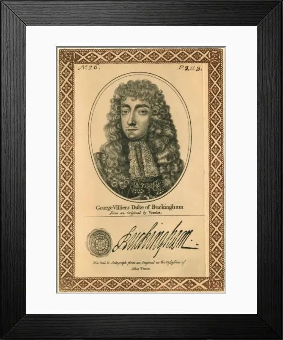 Framed Print : 2nd Duke of Buckingham Framed Print : 2nd Duke of Buckingham