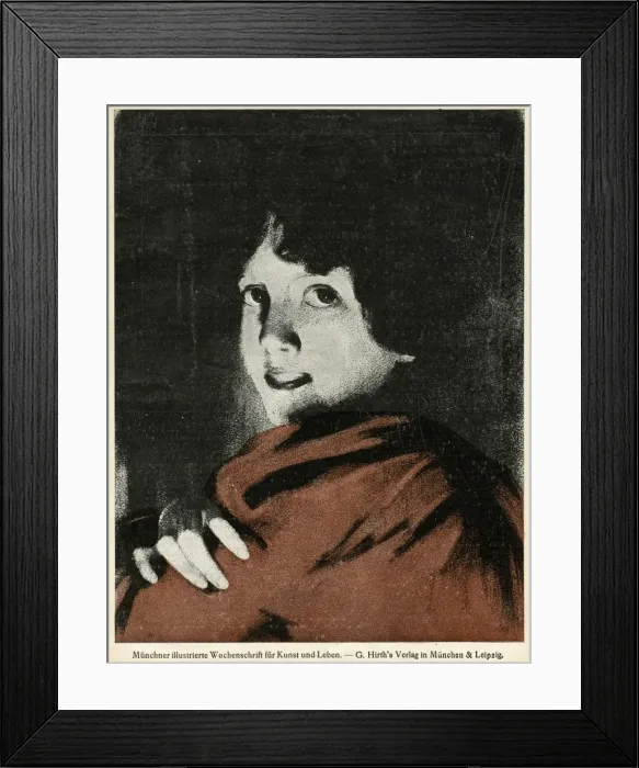 Framed Print : Jugend front cover, young woman in a red coat Framed Print : Jugend front cover, young woman in a red coat