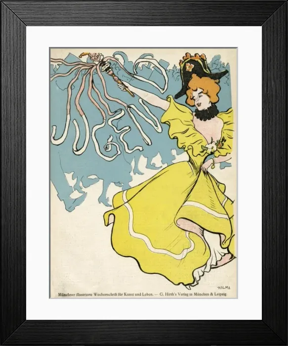 Framed Print : Jugend front cover, woman in a yellow dress Framed Print : Jugend front cover, woman in a yellow dress