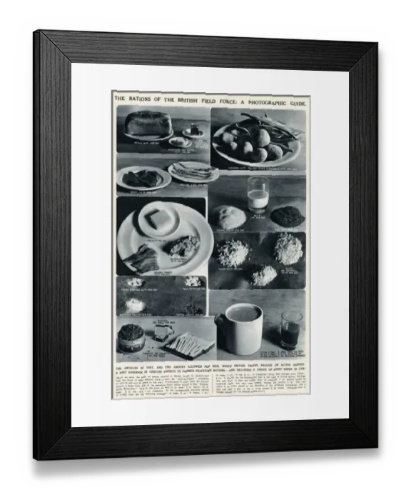 Framed Print : Ration of the British field forces 1939 Framed Print : Ration of the British field forces 1939