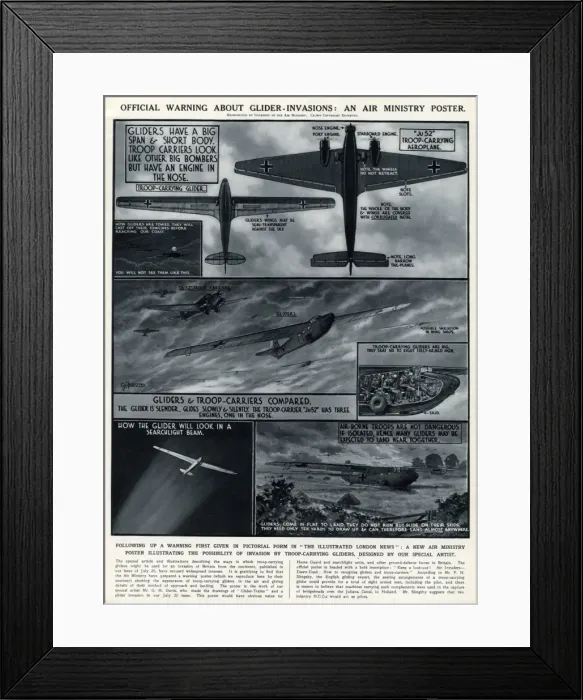 Framed Print : Glider invasions of Britain by G. H. Davis Framed Print : Glider invasions of Britain by G. H. Davis