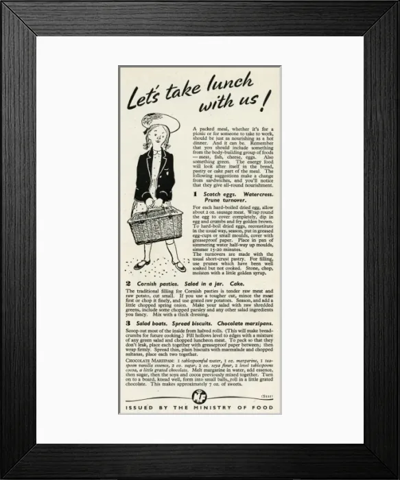 Framed Print : Advert for the Ministry of Food 1945 Framed Print : Advert for the Ministry of Food 1945