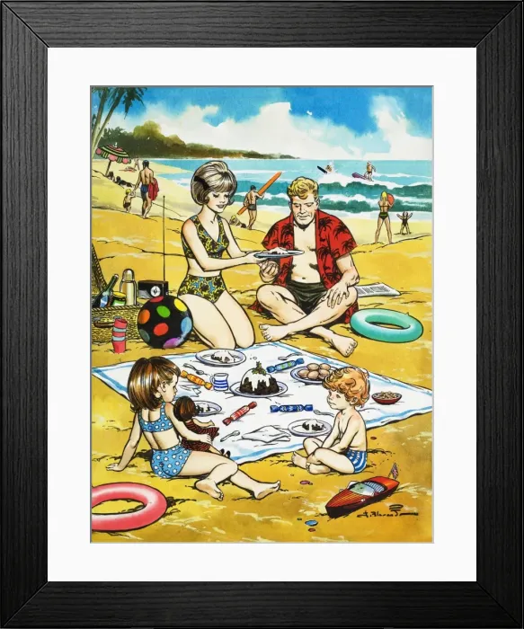 Framed Print : A Christmas picnic on the beach Framed Print : A Christmas picnic on the beach