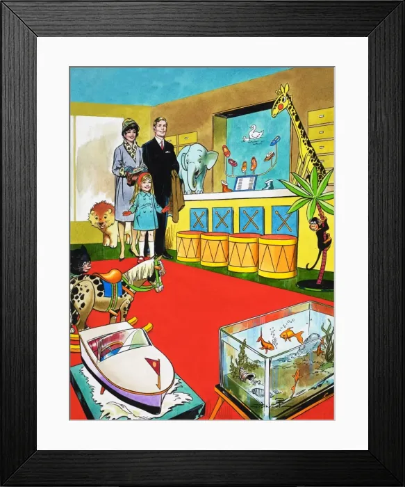 Framed Print : Visiting a toy shop Framed Print : Visiting a toy shop
