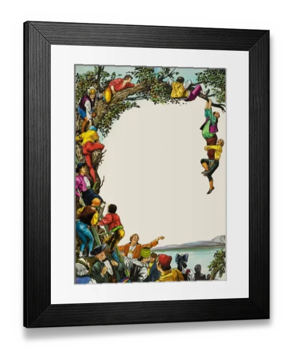 Framed Print : Cartouche Made up of People Framed Print : Cartouche Made up of People