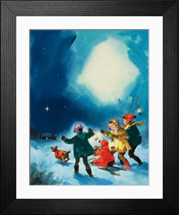 Framed Print : Children in the Snow Framed Print : Children in the Snow