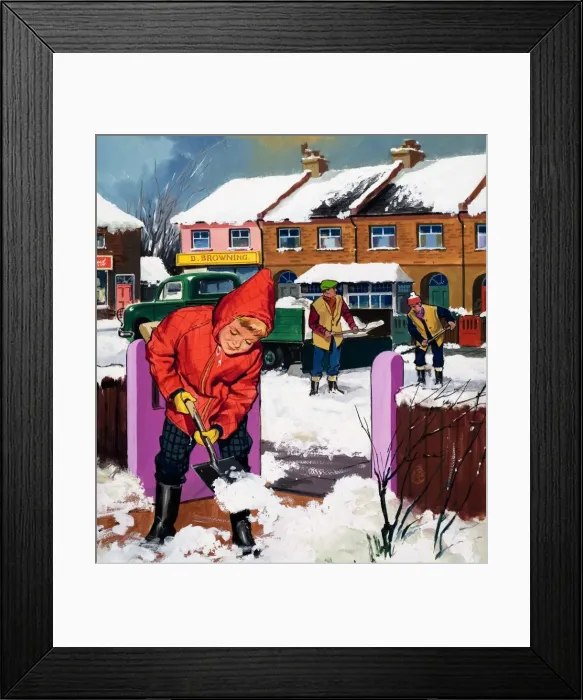 Framed Print : Shovelling snow Framed Print : Shovelling snow