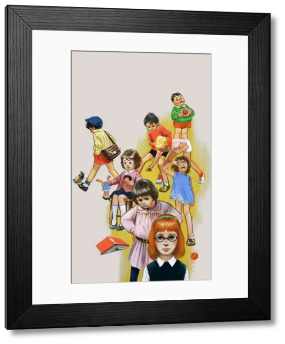 Framed Print : Children playing and fighting Framed Print : Children playing and fighting