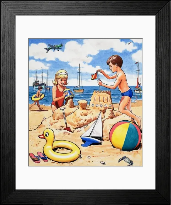 Framed Print : Playing sandcastles Framed Print : Playing sandcastles