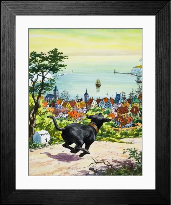 Framed Print : Dog running to find his master Framed Print : Dog running to find his master