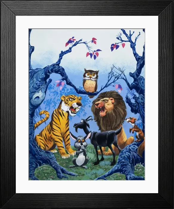 Framed Print : Tiger, Lion and other animals Framed Print : Tiger, Lion and other animals