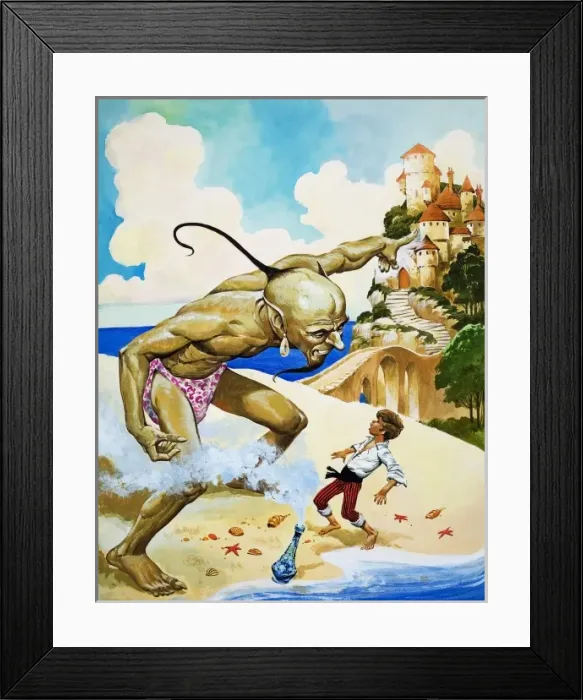 Framed Print : Boy with Genie (?) Framed Print : Boy with Genie (?)
